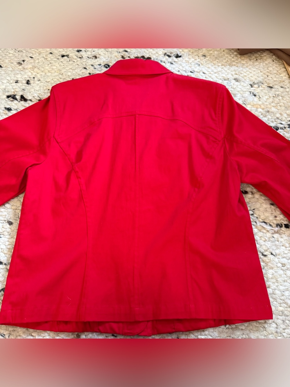 Christopher & Banks Red Cotton 3/4 sleeve lightweight Jacket - Picture 8 of 10